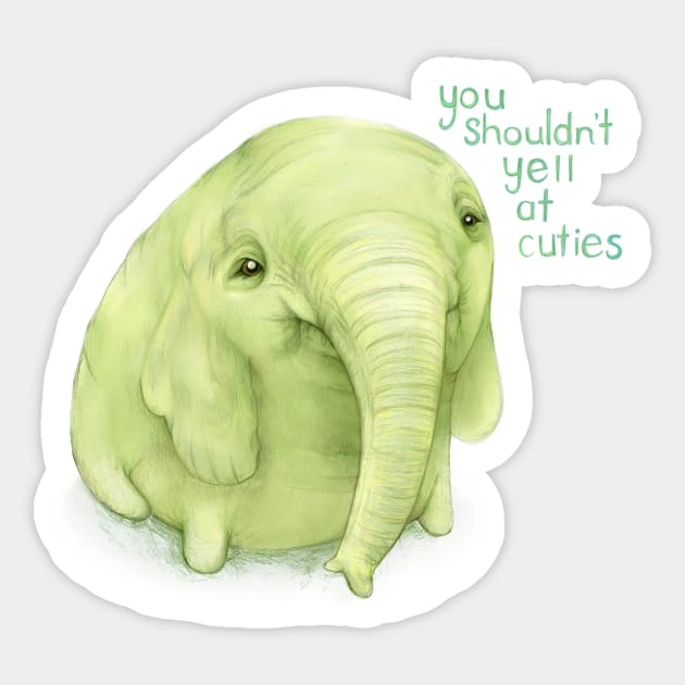 Tree Trunks quote: You shouldn't yell at cuties (Adventure Time fan art) Sticker by art official sweetener